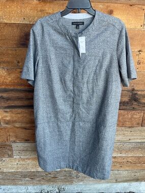 NWT Banana Republic Heather Gray Shift Dress Size 14 Pockets Short Sleeve